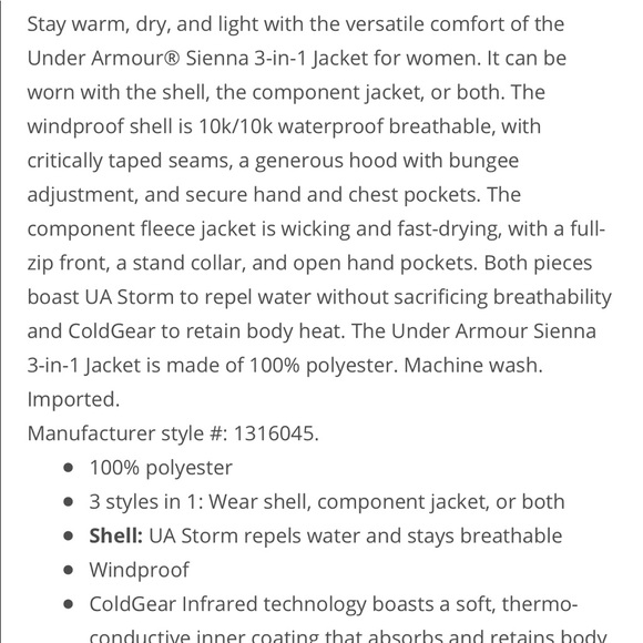 Under armour coldgear sienna coat - Picture 3 of 5